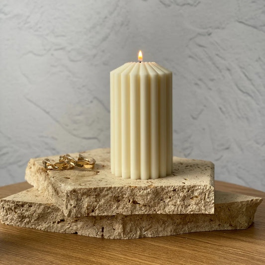 Luxe Ribbed Pillar Candles
