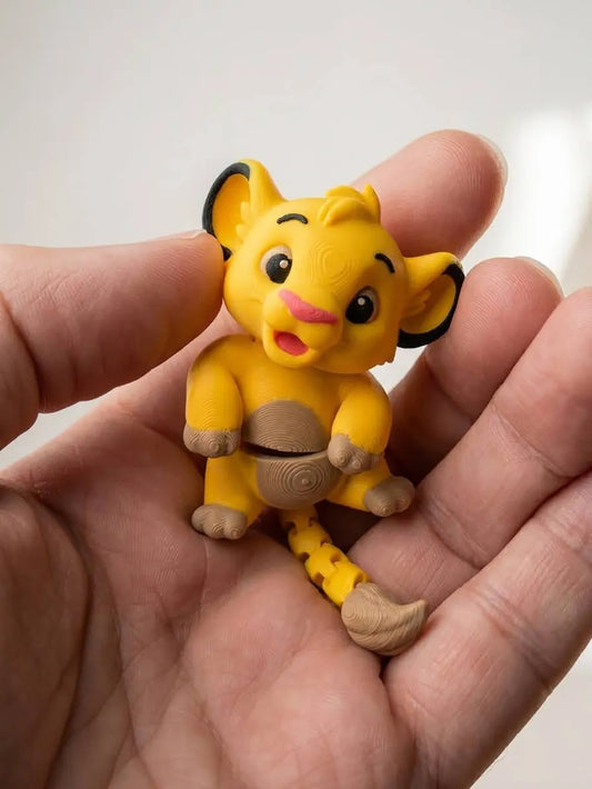 Cute Articulated Baby Lion Cub Keychain