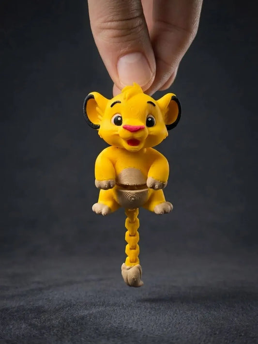 Cute Articulated Baby Lion Cub Keychain